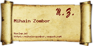 Mihain Zombor névjegykártya